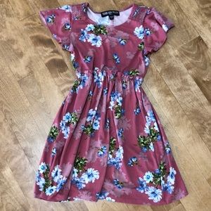 Girls size small (6) slip on floral dress.